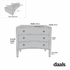 Thalia Concave Chest Of Drawers, Washed White 23 Thalia Concave Chest Of Drawers, Washed White -Daals Store XXCOD 023 CHART 1