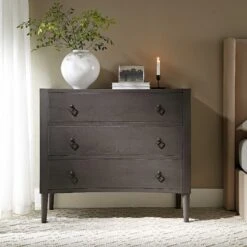 Thalia Concave Chest Of Drawers, Silver Oak