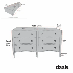 Thalia Concave Double Chest Of Drawers, Natural -Daals Store XXCOD 024 CHART 2