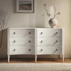 Thalia Concave Double Chest Of Drawers, Washed White