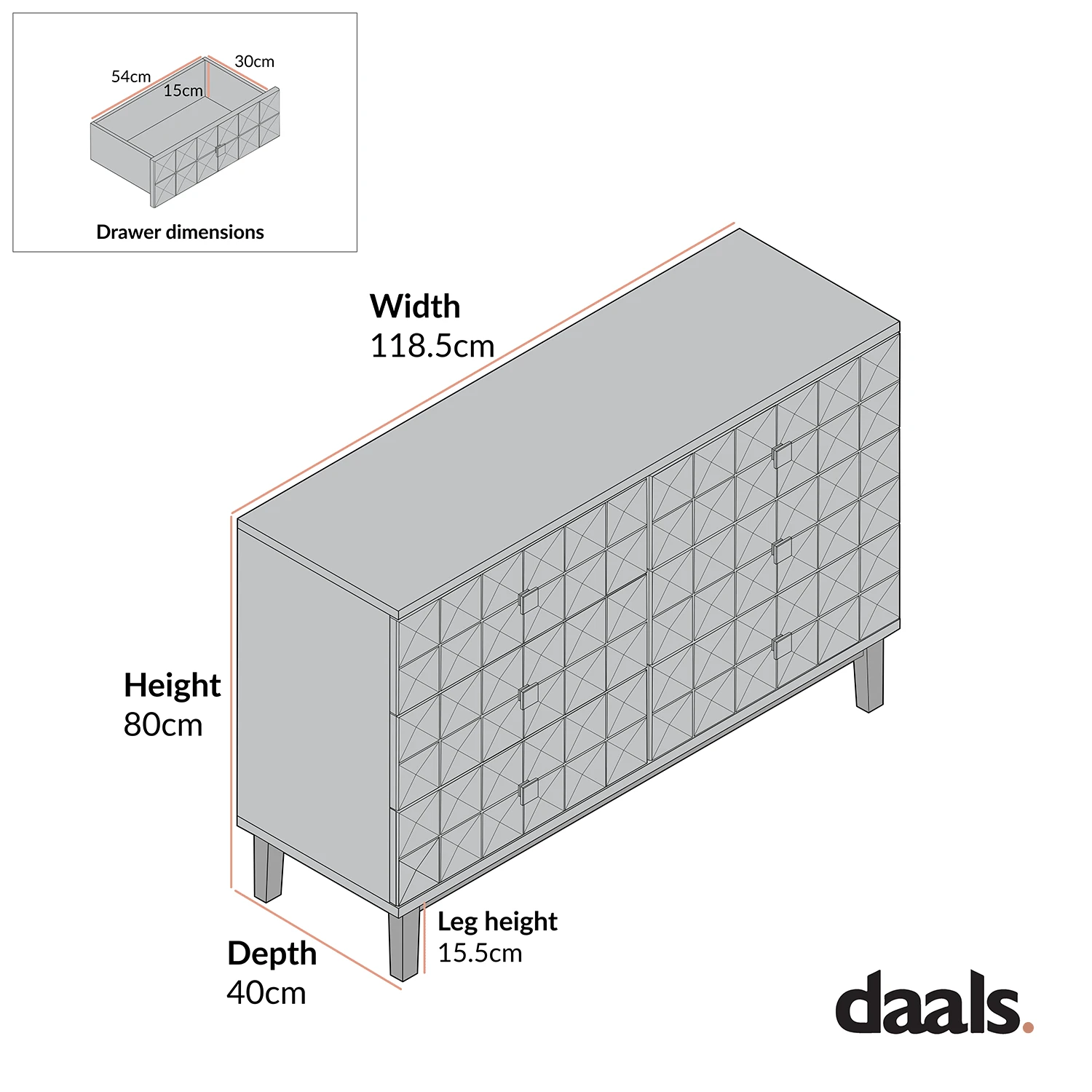 Gibbs Chest Of 6 Drawers, Natural 6 Gibbs Chest Of 6 Drawers, Natural - Image 6