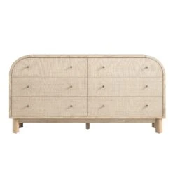 Maude Chest Of 6 Drawers, Natural Ash With Raffia