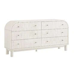Maude Chest Of 6 Drawers, Washed White Ash With Raffia 10 Maude Chest Of 6 Drawers, Washed White Ash With Raffia -Daals Store XXCOD 033 WHITE RAF WB2