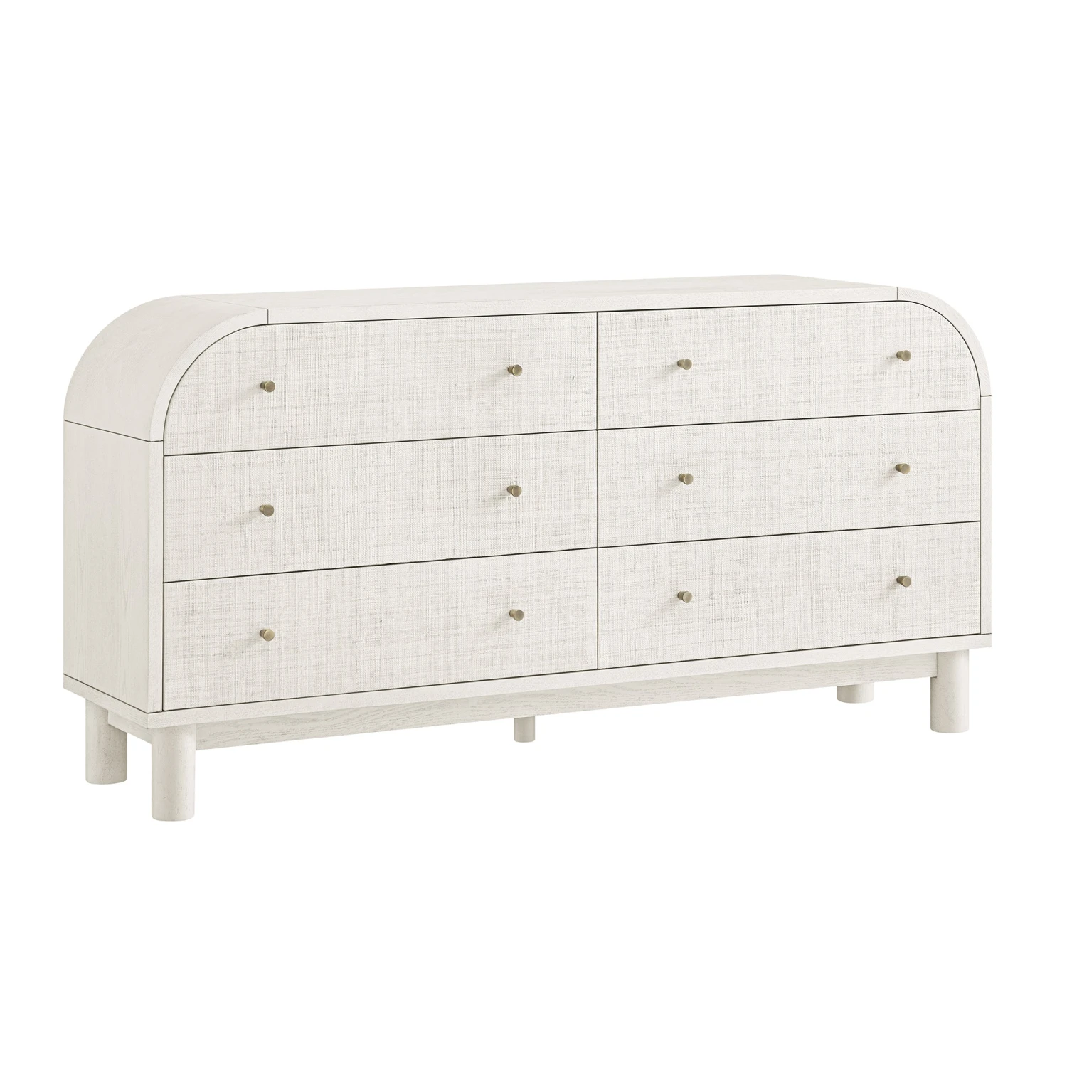 Maude Chest Of 6 Drawers, Washed White Ash With Raffia 2 Maude Chest Of 6 Drawers, Washed White Ash With Raffia - Image 2