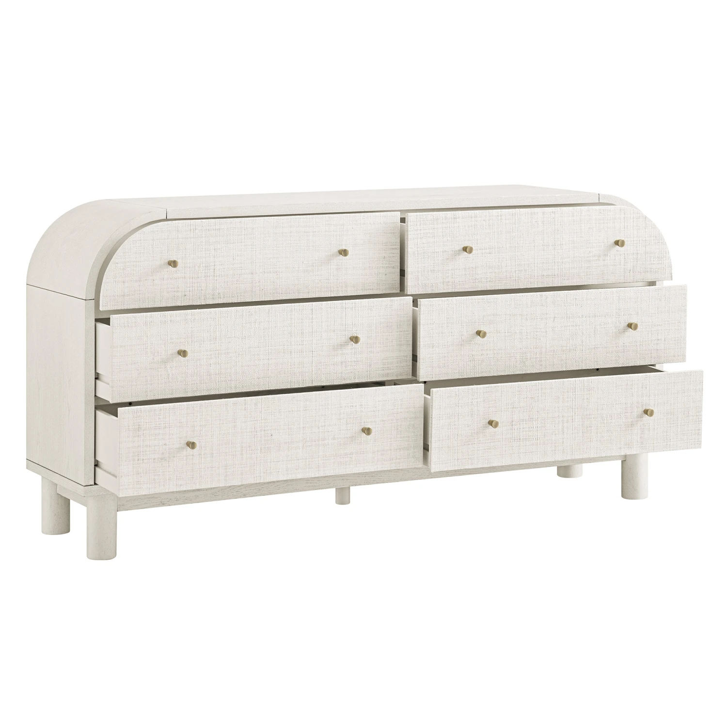 Maude Chest Of 6 Drawers, Washed White Ash With Raffia 4 Maude Chest Of 6 Drawers, Washed White Ash With Raffia - Image 4