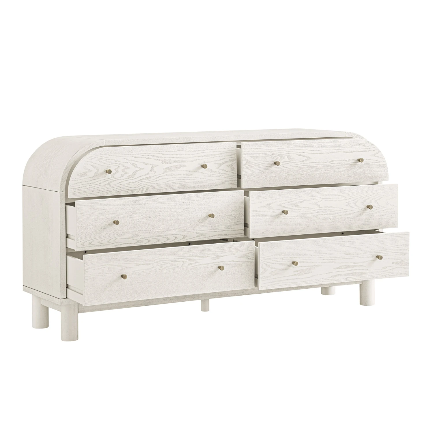 Maude Chest Of 6 Drawers, Washed White Ash 8 Maude Chest Of 6 Drawers, Washed White Ash - Image 8