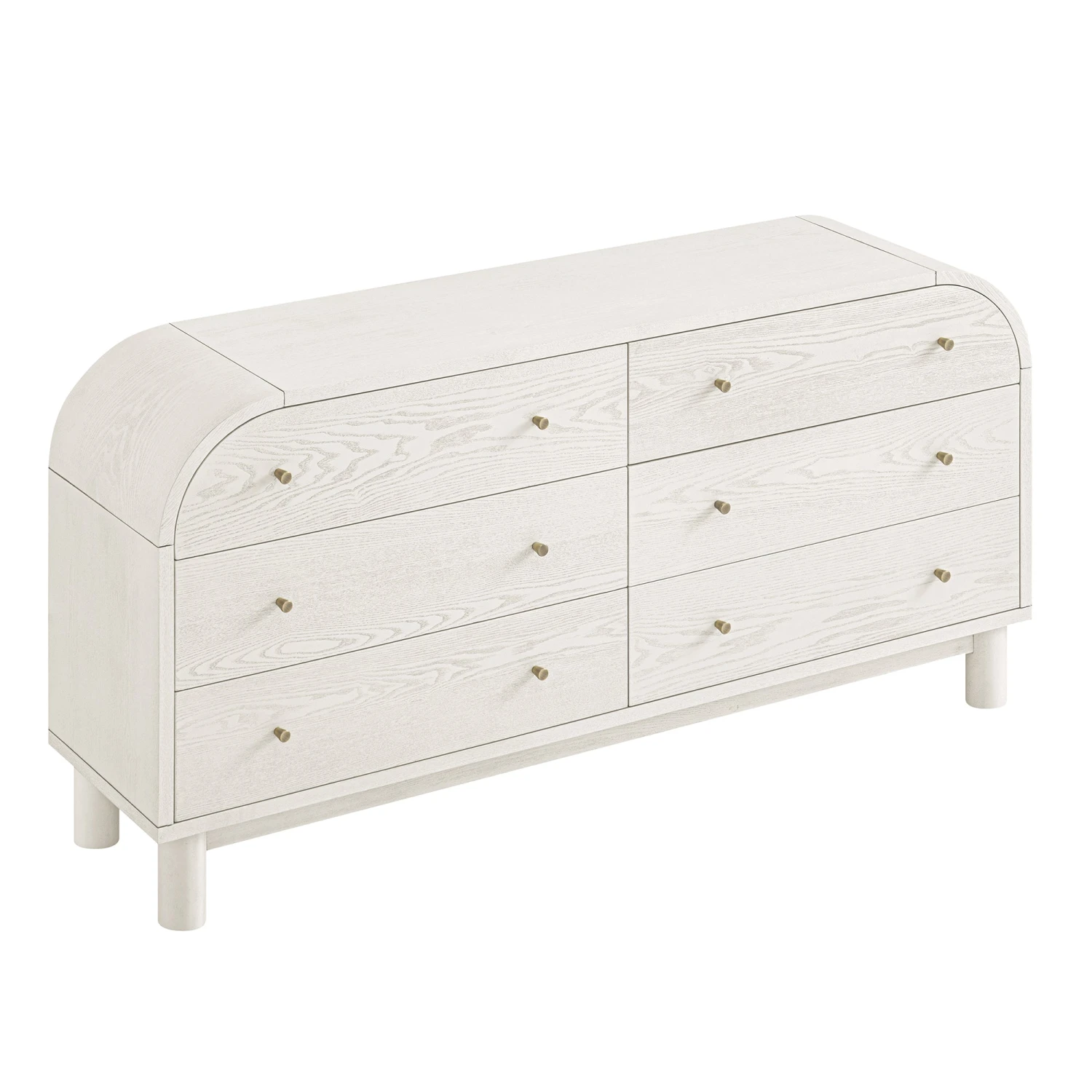 Maude Chest Of 6 Drawers, Washed White Ash 9 Maude Chest Of 6 Drawers, Washed White Ash - Image 9