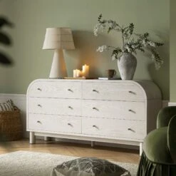 Maude Chest Of 6 Drawers, Washed White Ash