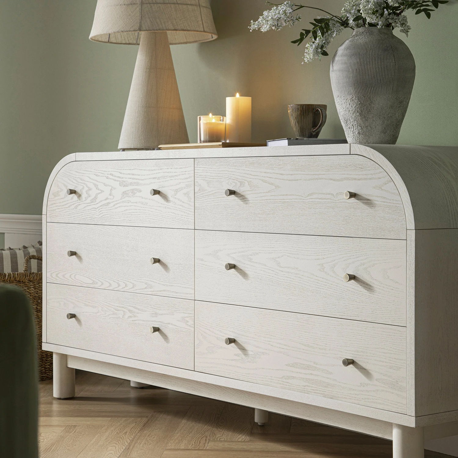 Maude Chest Of 6 Drawers, Washed White Ash 3 Maude Chest Of 6 Drawers, Washed White Ash - Image 3