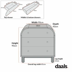 Maude Chest Of 3 Drawers, Washed White Ash With Raffia 19 Maude Chest Of 3 Drawers, Washed White Ash With Raffia -Daals Store XXCOD 035 CHART 2