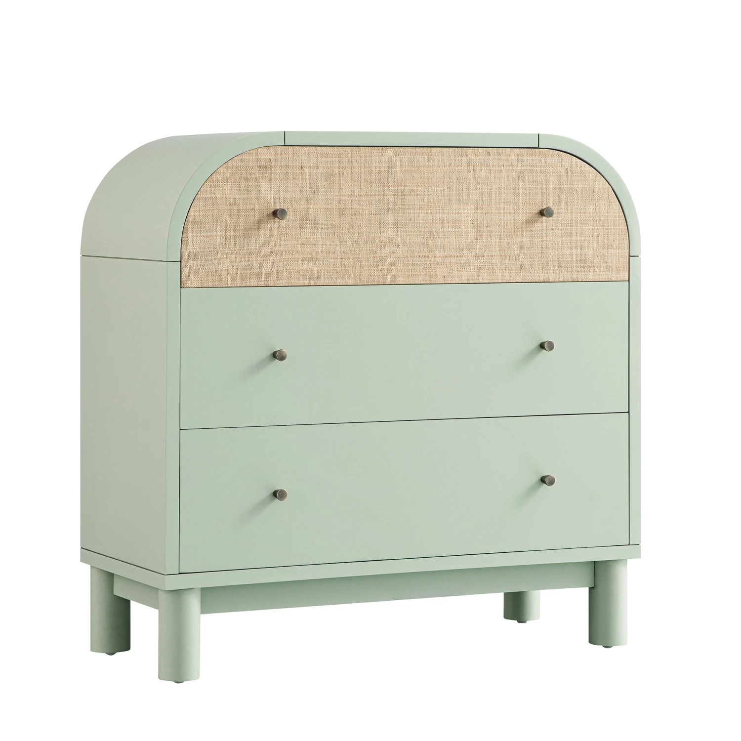 Maude Chest Of 3 Drawers, Muted Pistachio Ash With Raffia 7 Maude Chest Of 3 Drawers, Muted Pistachio Ash With Raffia - Image 7