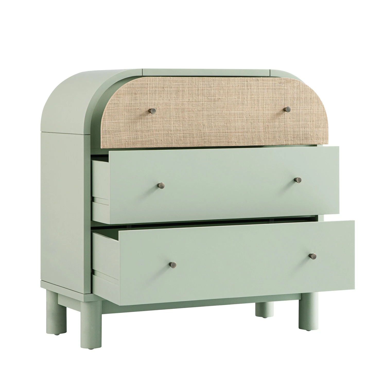 Maude Chest Of 3 Drawers, Muted Pistachio Ash With Raffia 9 Maude Chest Of 3 Drawers, Muted Pistachio Ash With Raffia - Image 9