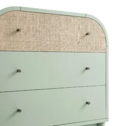 Maude Chest Of 3 Drawers, Muted Pistachio Ash With Raffia 24 Maude Chest Of 3 Drawers, Muted Pistachio Ash With Raffia -Daals Store XXCOD 035 GREEN RAF detail1