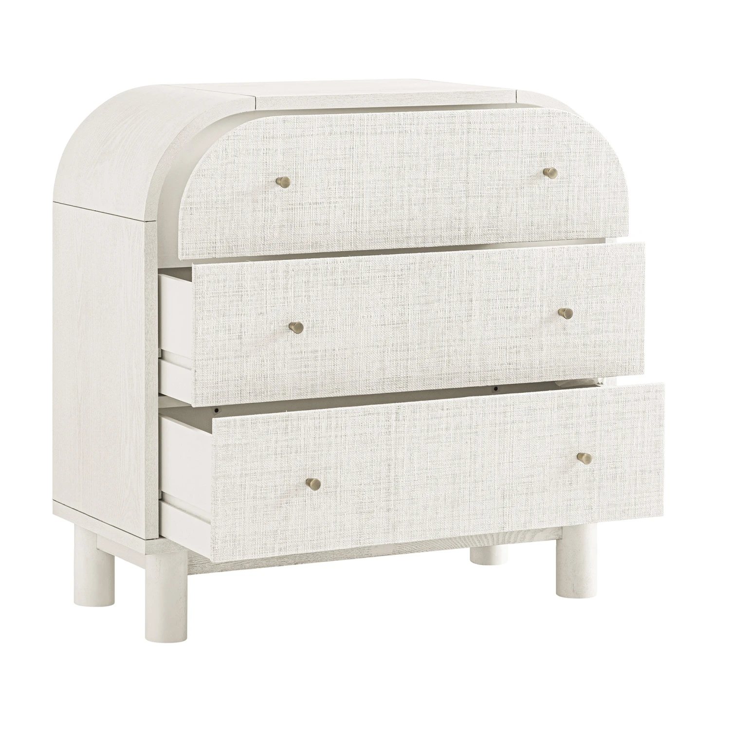 Maude Chest Of 3 Drawers, Washed White Ash With Raffia 8 Maude Chest Of 3 Drawers, Washed White Ash With Raffia - Image 8
