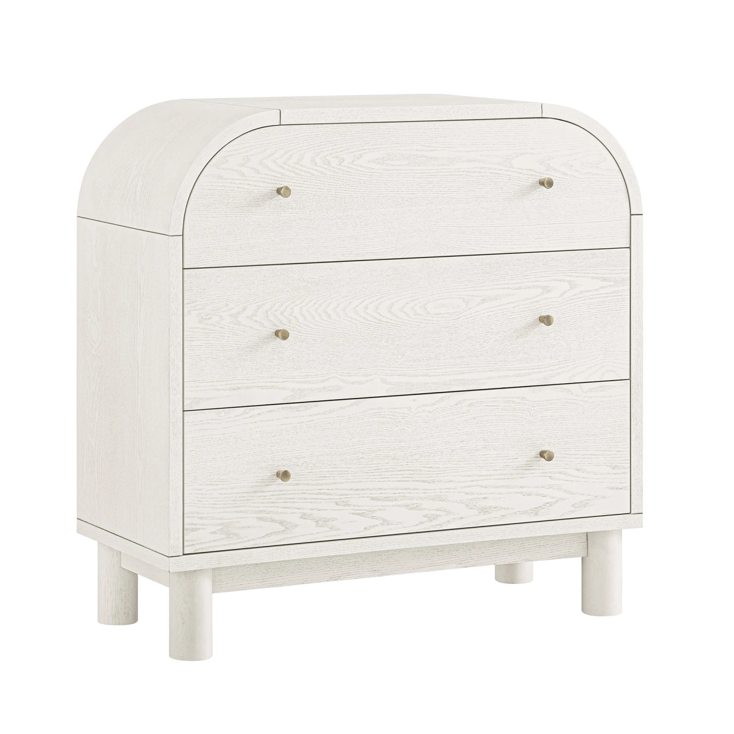 Maude Chest Of 3 Drawers, Washed White Ash 5 Maude Chest Of 3 Drawers, Washed White Ash - Image 5