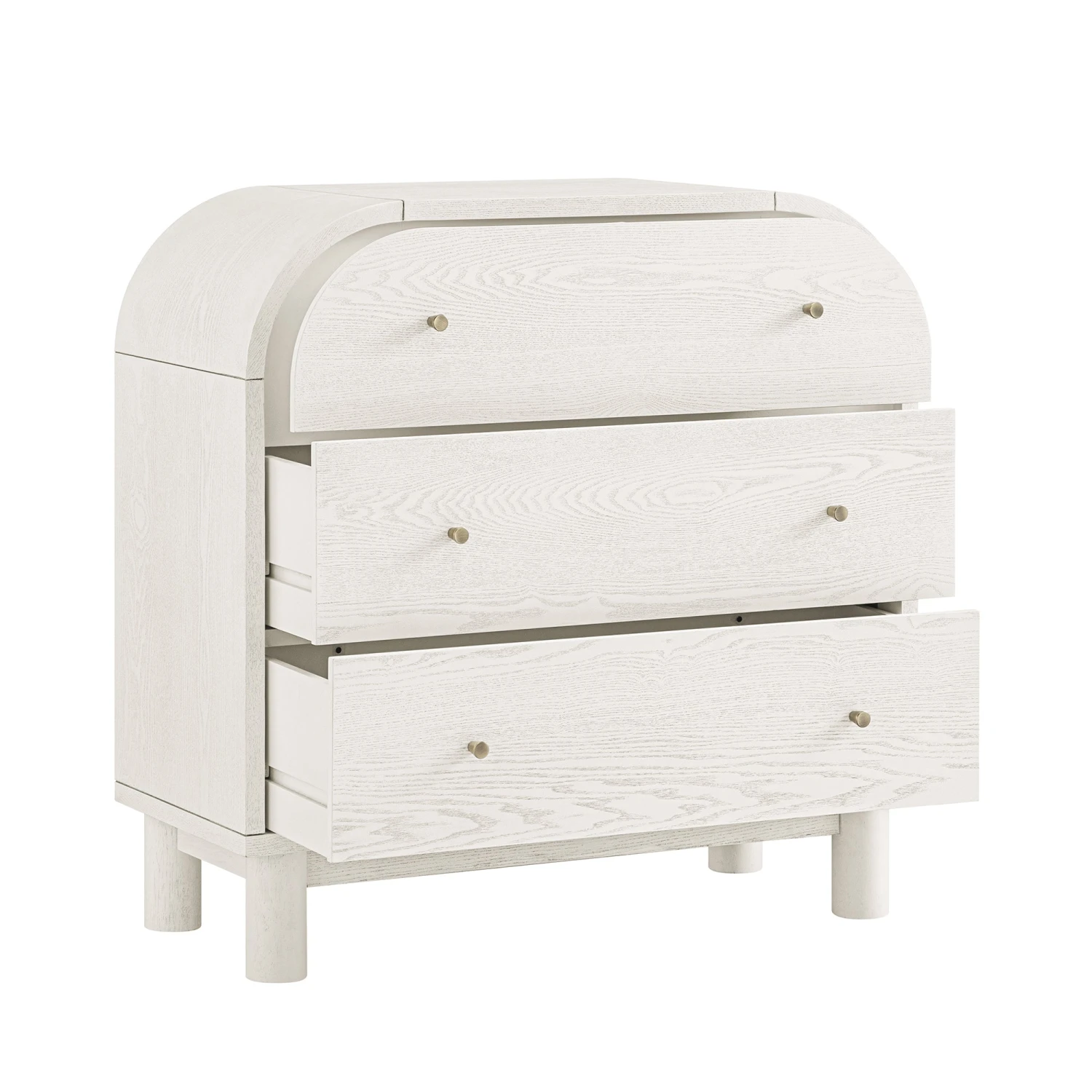 Maude Chest Of 3 Drawers, Washed White Ash 8 Maude Chest Of 3 Drawers, Washed White Ash - Image 8