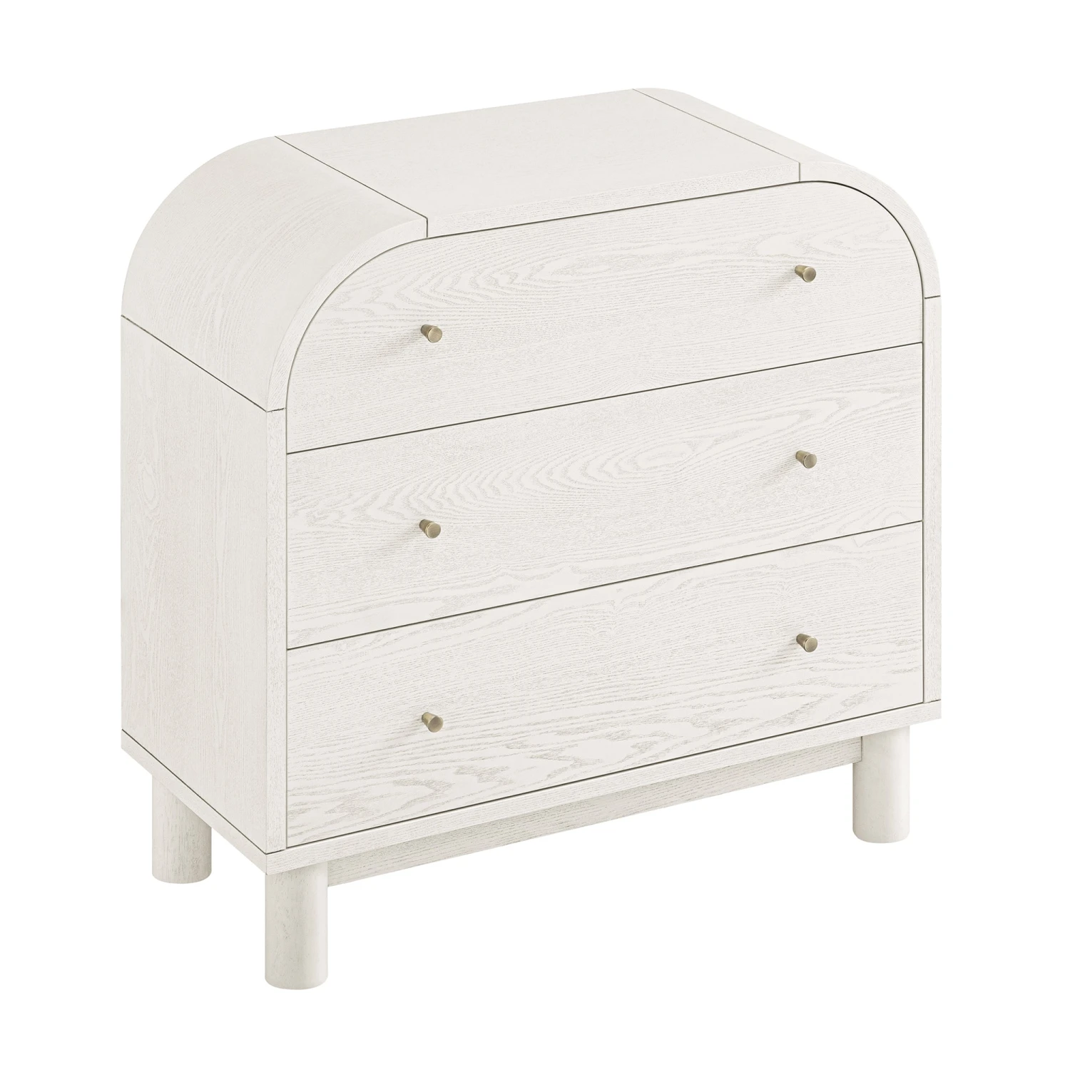 Maude Chest Of 3 Drawers, Washed White Ash 9 Maude Chest Of 3 Drawers, Washed White Ash - Image 9