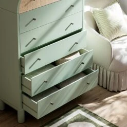 Maude Tall Chest, Muted Pistachio Ash With Raffia -Daals Store XXCOD 037 GREEN RAF scene2