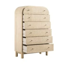 Maude Tall Chest, Natural Ash With Raffia -Daals Store XXCOD 037 NAT RAF WB3