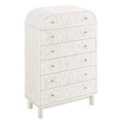 Maude Tall Chest, Washed White Ash With Raffia -Daals Store XXCOD 037 WHITE RAF WB4