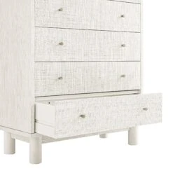 Maude Tall Chest, Washed White Ash With Raffia -Daals Store XXCOD 037 WHITE RAF detail2