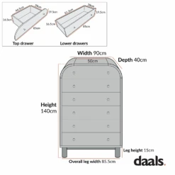 Maude Tall Chest, Natural Ash -Daals Store XXCOD 038 CHART 1