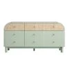 Maude 9 Drawer Chest, Muted Pistachio Ash With Raffia 19 Maude 9 Drawer Chest, Muted Pistachio Ash With Raffia -Daals Store XXCOD 046 GREEN RAF WB1