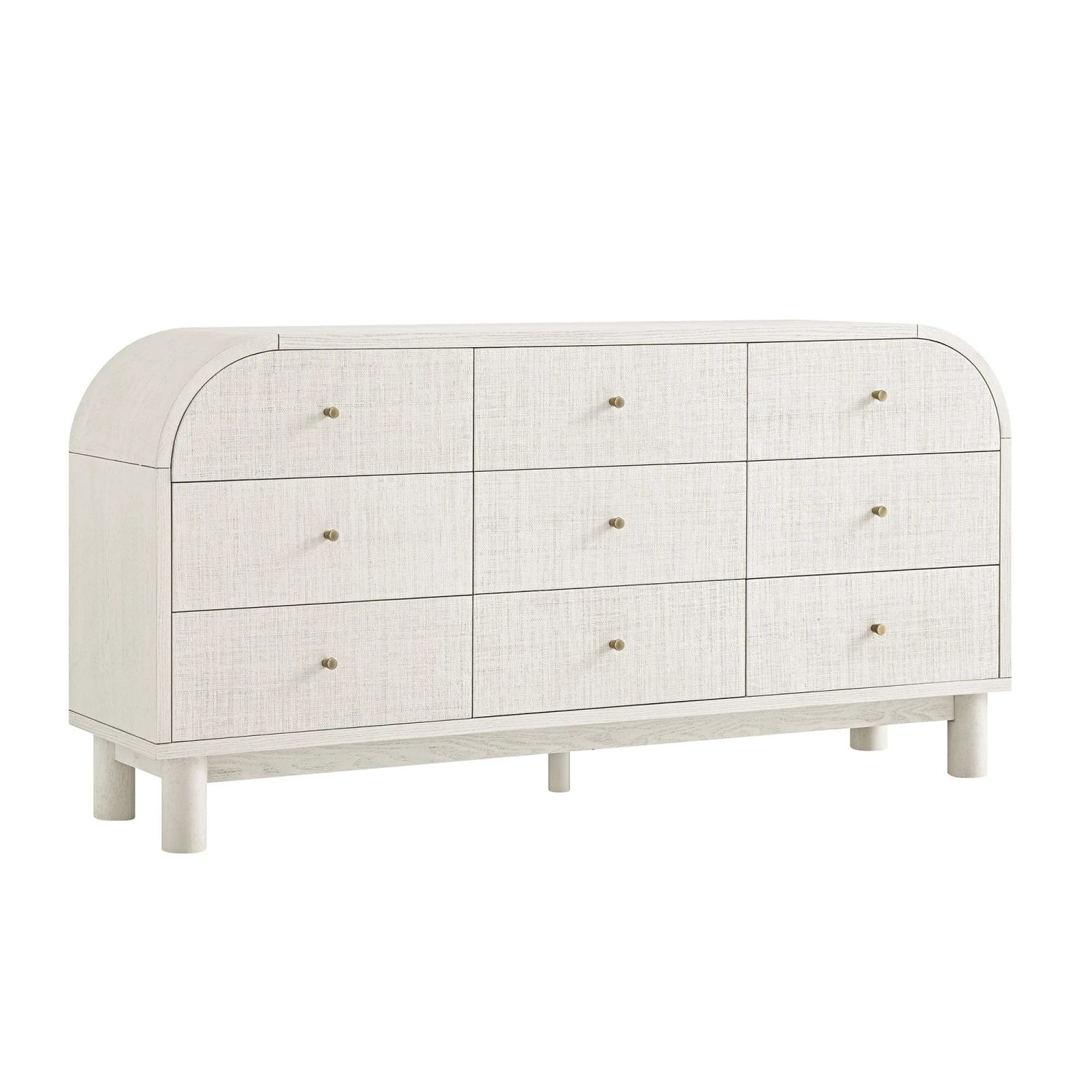 Maude 9 Drawer Chest, Washed White Ash With Raffia 8 Maude 9 Drawer Chest, Washed White Ash With Raffia - Image 8