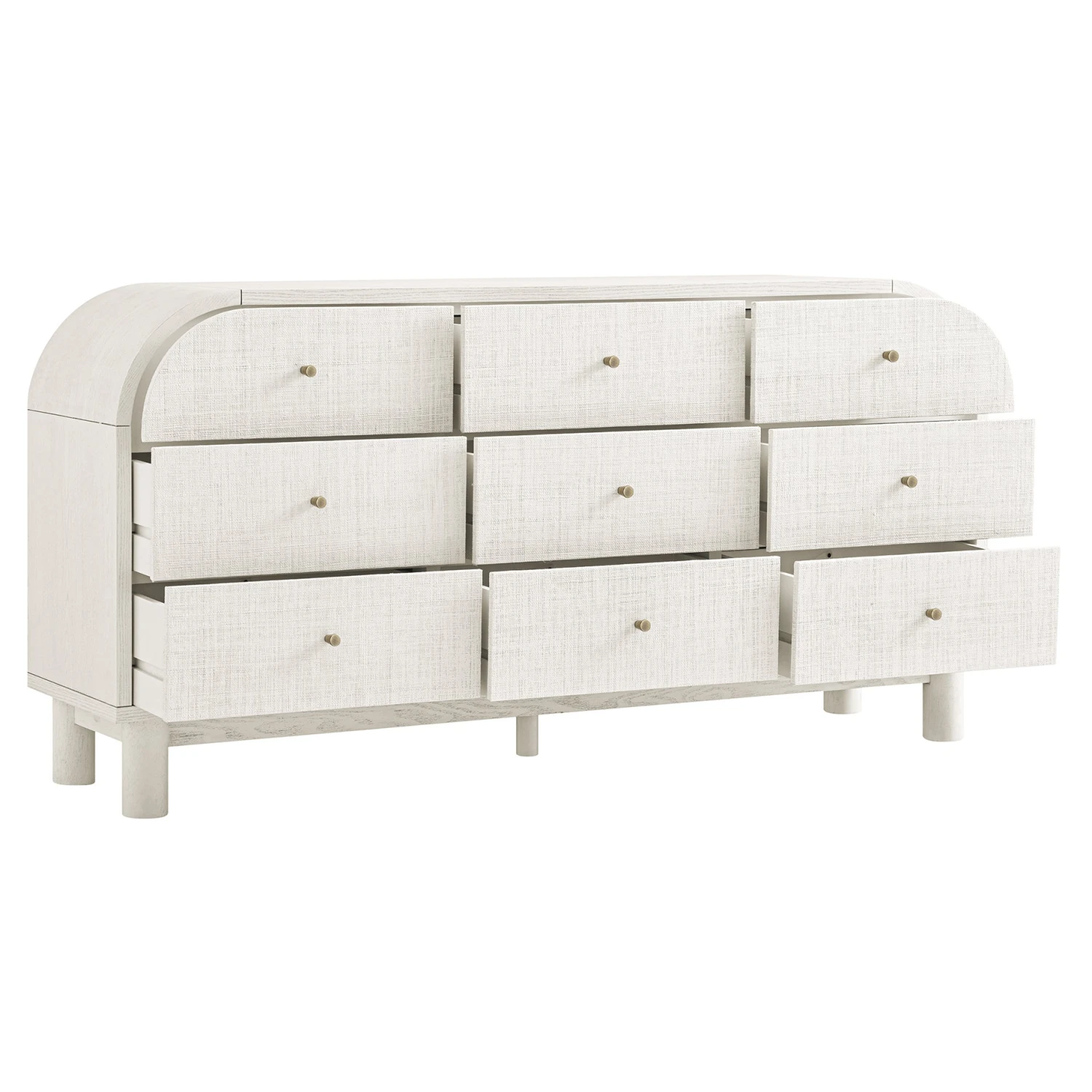 Maude 9 Drawer Chest, Washed White Ash With Raffia 10 Maude 9 Drawer Chest, Washed White Ash With Raffia - Image 10