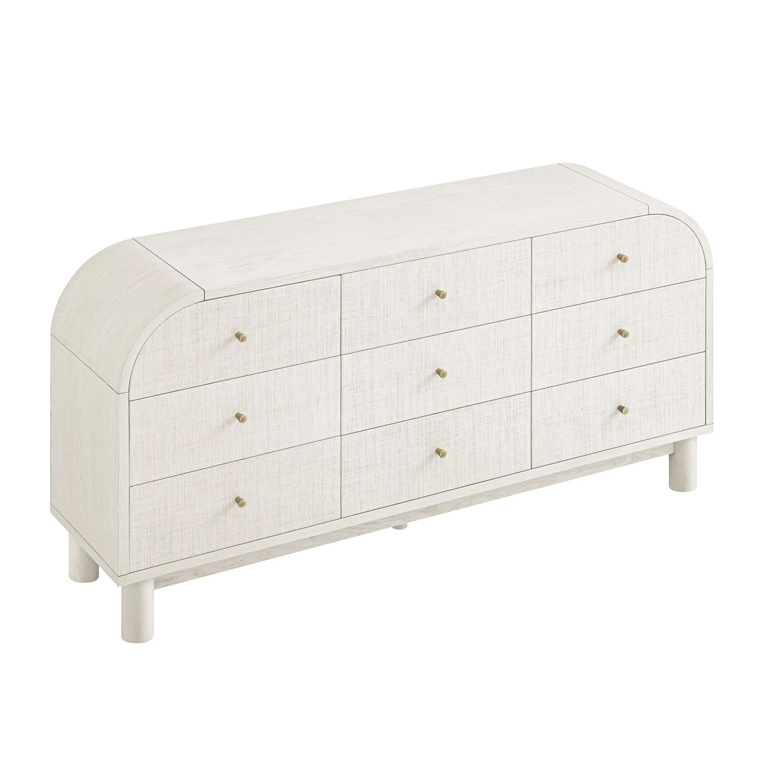 Maude 9 Drawer Chest, Washed White Ash With Raffia 11 Maude 9 Drawer Chest, Washed White Ash With Raffia - Image 11