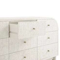 Maude 9 Drawer Chest, Washed White Ash With Raffia 30 Maude 9 Drawer Chest, Washed White Ash With Raffia -Daals Store XXCOD 046 WHITE RAF detail1