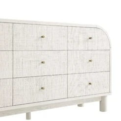 Maude 9 Drawer Chest, Washed White Ash With Raffia 32 Maude 9 Drawer Chest, Washed White Ash With Raffia -Daals Store XXCOD 046 WHITE RAF detail3