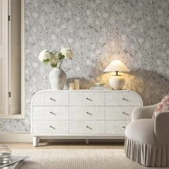 Maude 9 Drawer Chest, Washed White Ash With Raffia 18 Maude 9 Drawer Chest, Washed White Ash With Raffia -Daals Store XXCOD 046 WHITE RAF scene1