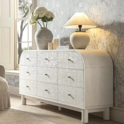 Maude 9 Drawer Chest, Washed White Ash With Raffia 19 Maude 9 Drawer Chest, Washed White Ash With Raffia -Daals Store XXCOD 046 WHITE RAF scene2