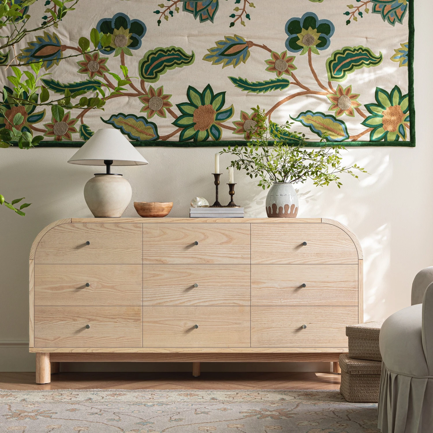 Maude 9 Drawer Chest, Natural Ash 1 Maude 9 Drawer Chest, Natural Ash