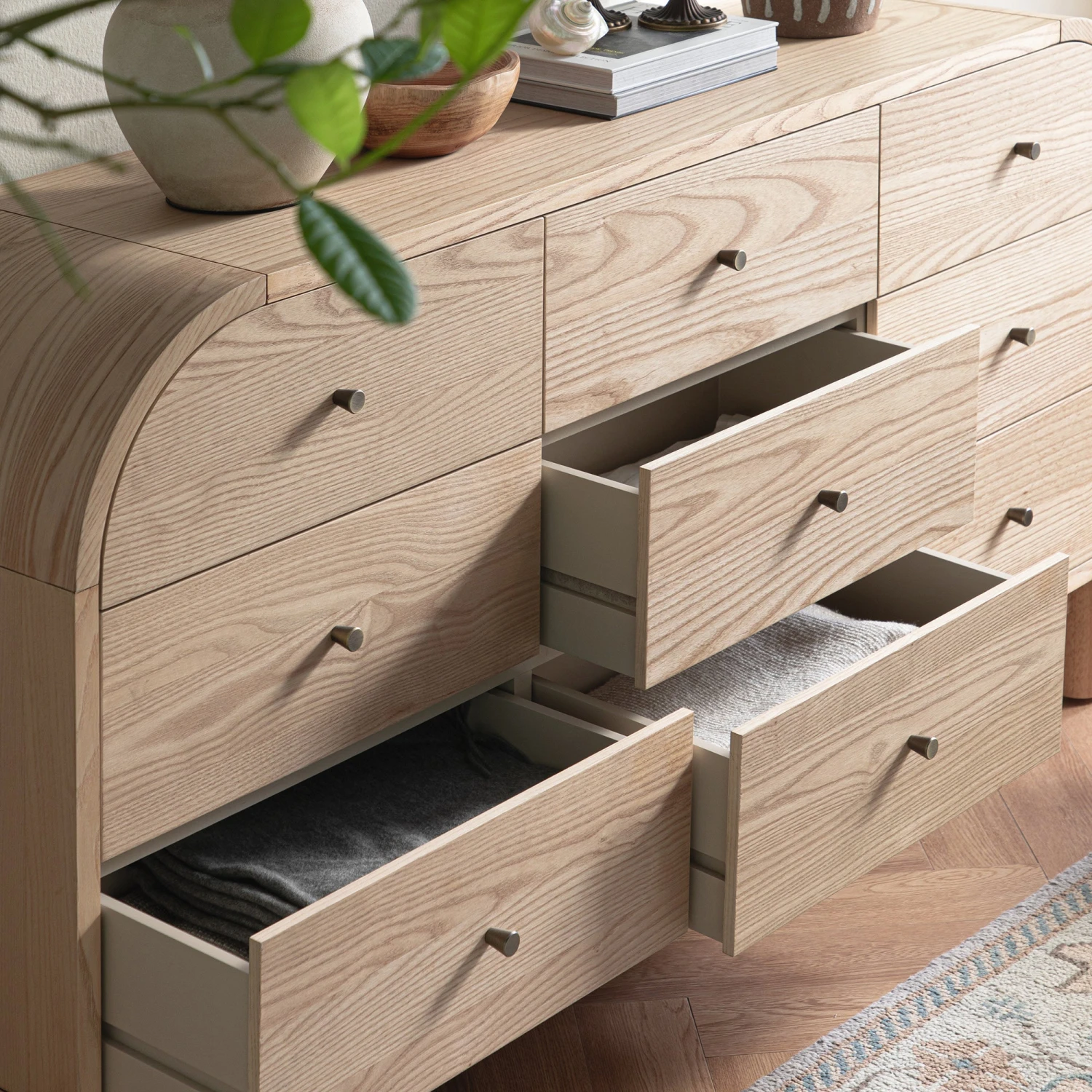 Maude 9 Drawer Chest, Natural Ash 3 Maude 9 Drawer Chest, Natural Ash - Image 3