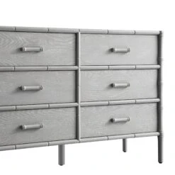 Elstowe Faux Bamboo 6-Drawer Chest, Warm Grey 14 Elstowe Faux Bamboo 6-Drawer Chest, Warm Grey -Daals Store XXCOD 062 GREY detail1