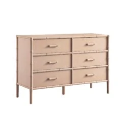 Elstowe Faux Bamboo 6-Drawer Chest, Nude Pink 21 Elstowe Faux Bamboo 6-Drawer Chest, Nude Pink -Daals Store XXCOD 062 NUDE WB2