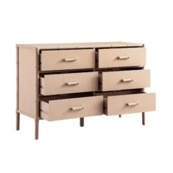 Elstowe Faux Bamboo 6-Drawer Chest, Nude Pink 23 Elstowe Faux Bamboo 6-Drawer Chest, Nude Pink -Daals Store XXCOD 062 NUDE WB3
