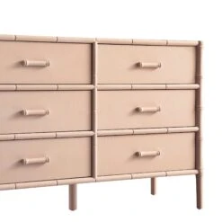 Elstowe Faux Bamboo 6-Drawer Chest, Nude Pink 26 Elstowe Faux Bamboo 6-Drawer Chest, Nude Pink -Daals Store XXCOD 062 NUDE detail1