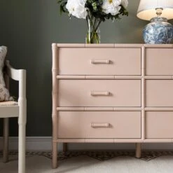Elstowe Faux Bamboo 6-Drawer Chest, Nude Pink 17 Elstowe Faux Bamboo 6-Drawer Chest, Nude Pink -Daals Store XXCOD 062 NUDE scene3
