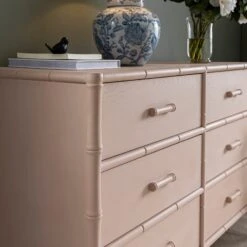 Elstowe Faux Bamboo 6-Drawer Chest, Nude Pink 19 Elstowe Faux Bamboo 6-Drawer Chest, Nude Pink -Daals Store XXCOD 062 NUDE scene5