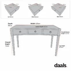 Thalia Concave Dressing Table, Silver Oak 19 Thalia Concave Dressing Table, Silver Oak -Daals Store XXDSK 022 CHART 1