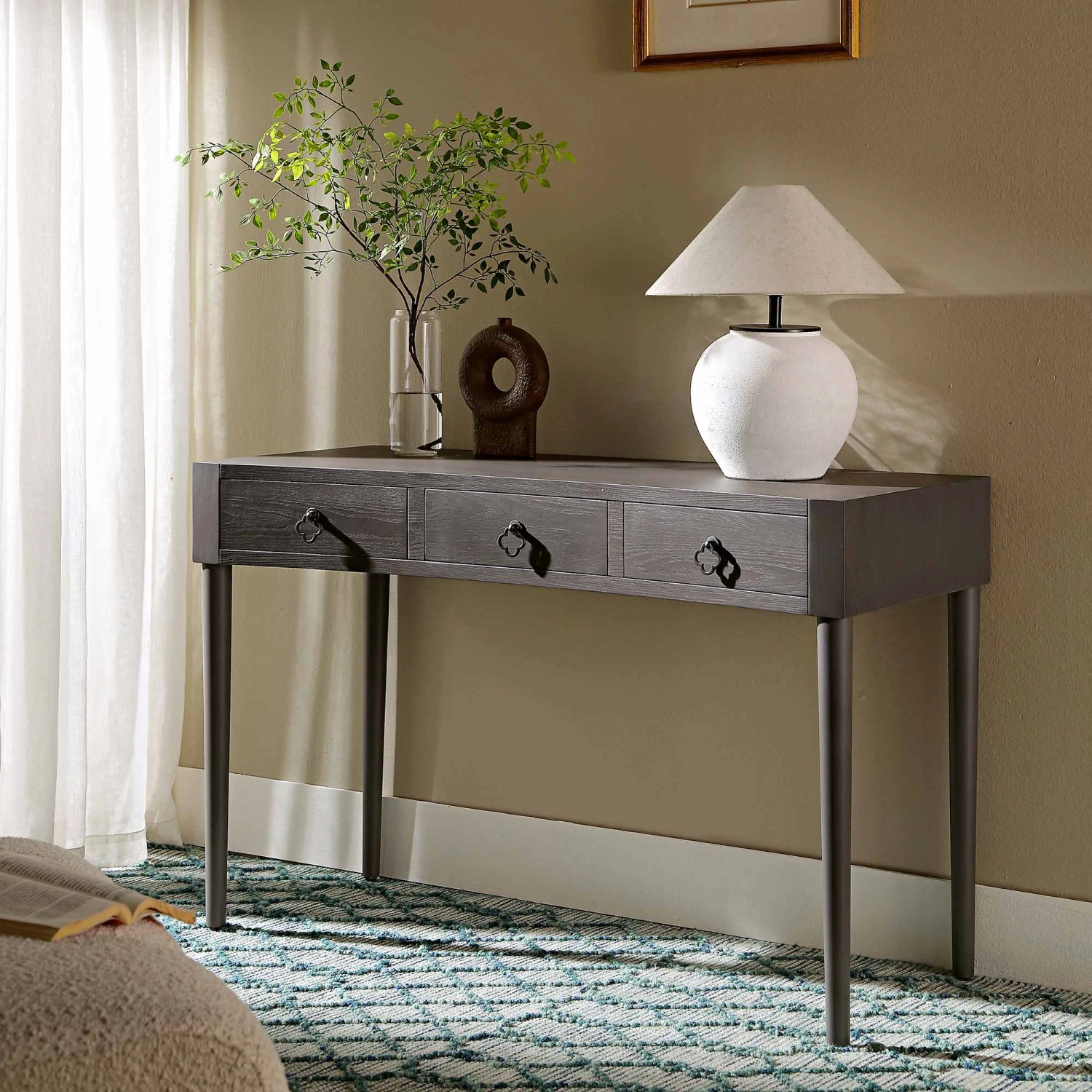 Thalia Concave Dressing Table, Silver Oak 1 Thalia Concave Dressing Table, Silver Oak