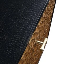 Bianca Chip Carved Bedside Table, Antique Bronze & Black 25 Bianca Chip Carved Bedside Table, Antique Bronze & Black -Daals Store XXNS 007 GOLD BLACK detail4