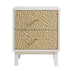 Bianca Chip Carved Bedside Table, Sand Beige & Ivory 16 Bianca Chip Carved Bedside Table, Sand Beige & Ivory -Daals Store XXNS 007 TAUPE WHITE WB1