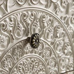 Chantilly Whitewashed Carved 2 Drawer Bedside Table -Daals Store XXNS 011 WHITEWASH detail3