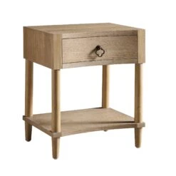 Thalia Concave 1 Drawer Bedside Table, Natural 19 Thalia Concave 1 Drawer Bedside Table, Natural -Daals Store XXNS 020 NAT WB2