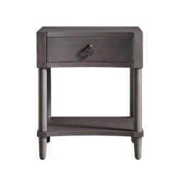 Thalia Concave 1 Drawer Bedside Table, Silver Oak -Daals Store XXNS 020 SILVEROAK WB1