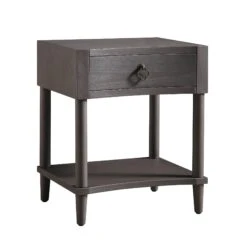 Thalia Concave 1 Drawer Bedside Table, Silver Oak -Daals Store XXNS 020 SILVEROAK WB2
